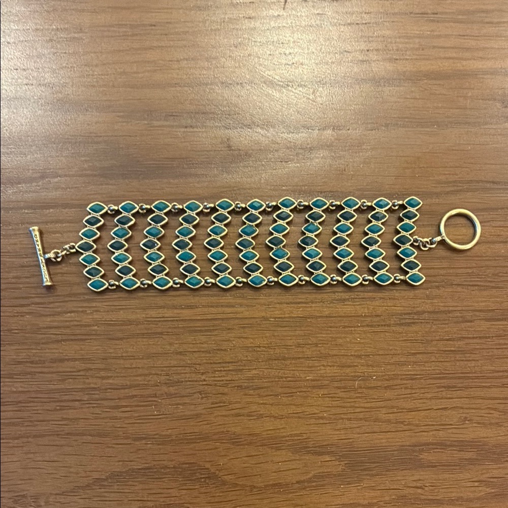 Lucky Brand Gold and Teal Bracelet